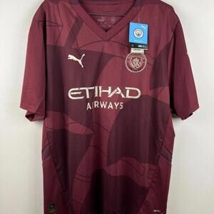 2024/25 Manchester City Third Jersey Haaland #9 XXL Puma Dark Maroon NWT
